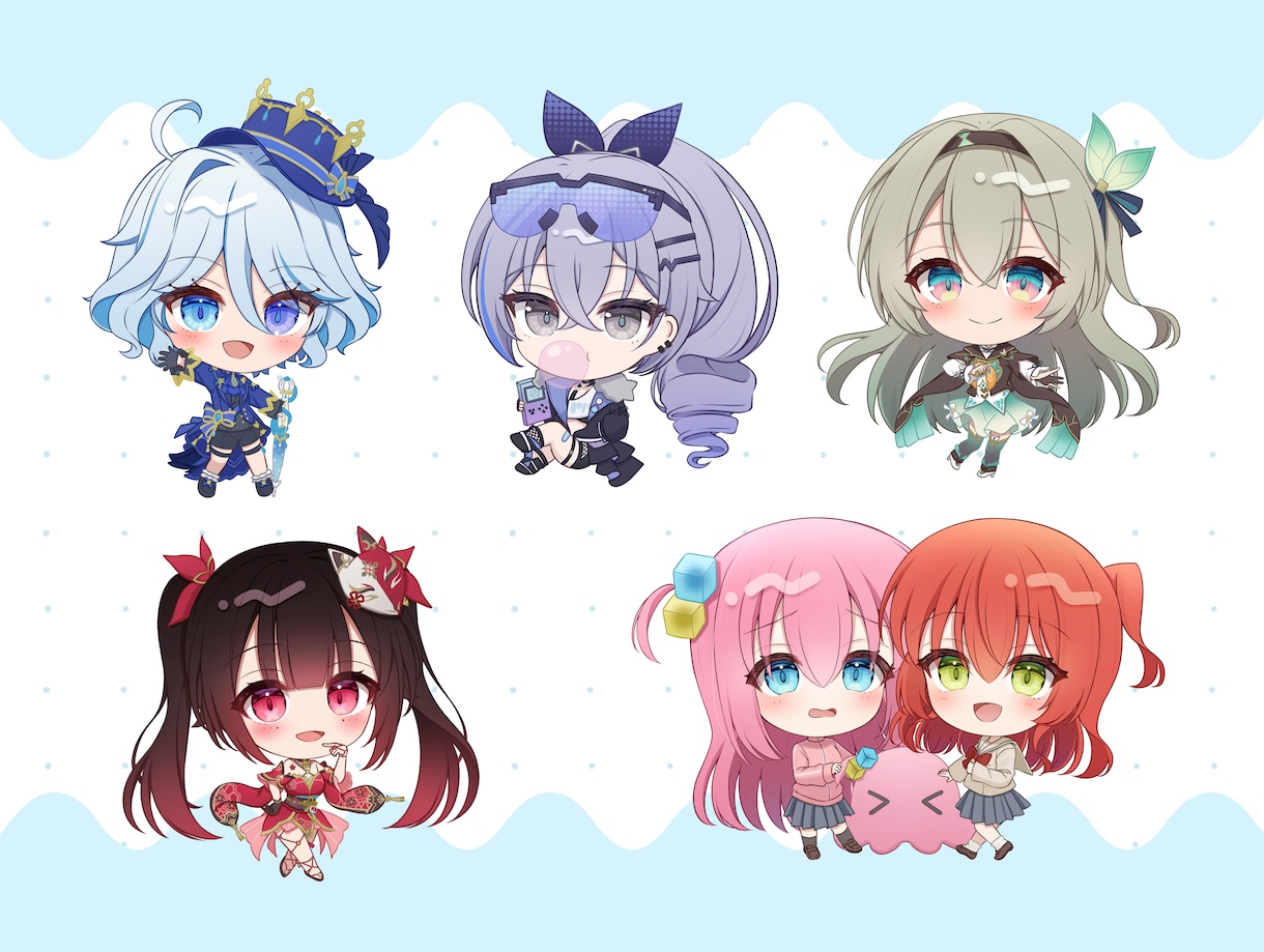 商用OK☆可愛いミニキャライラストを描きます アイコン・グッズ・サムネイルなどに☆ イメージ2