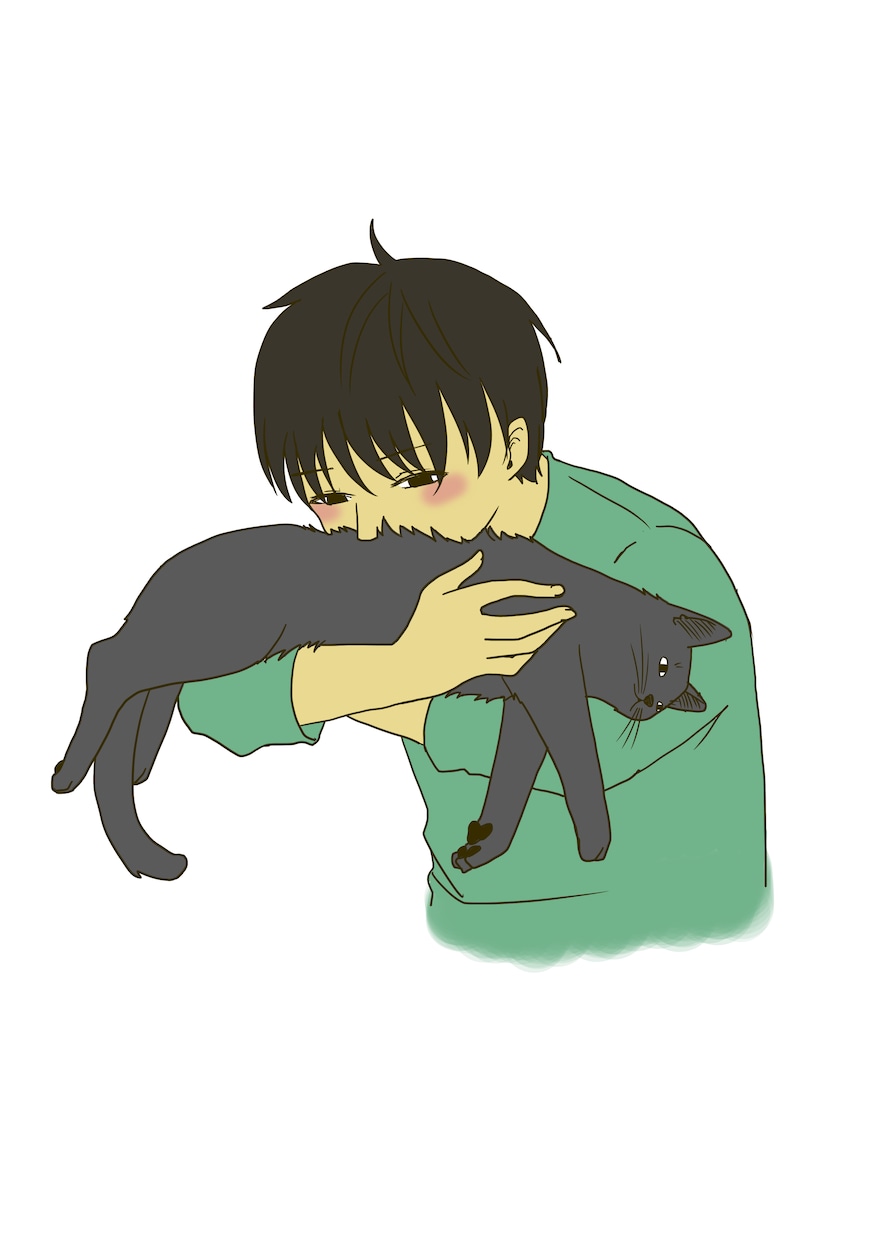 猫と人間が仲良くしているイラストを描きます アイコン・サムネ・立ち絵などにどうぞ イメージ2
