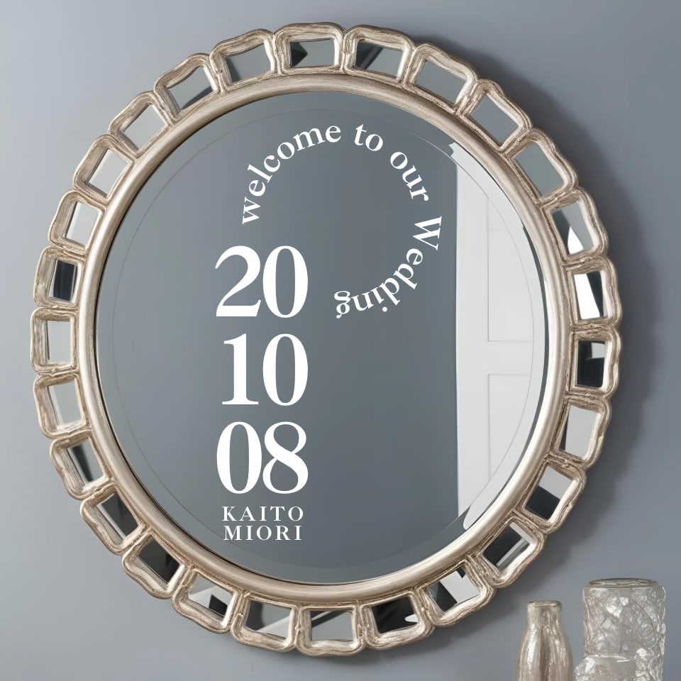 結婚式ウェルカムミラーステッカー作ります ウェルカムスペースに写真映えする鏡を置きませんか？ イメージ1
