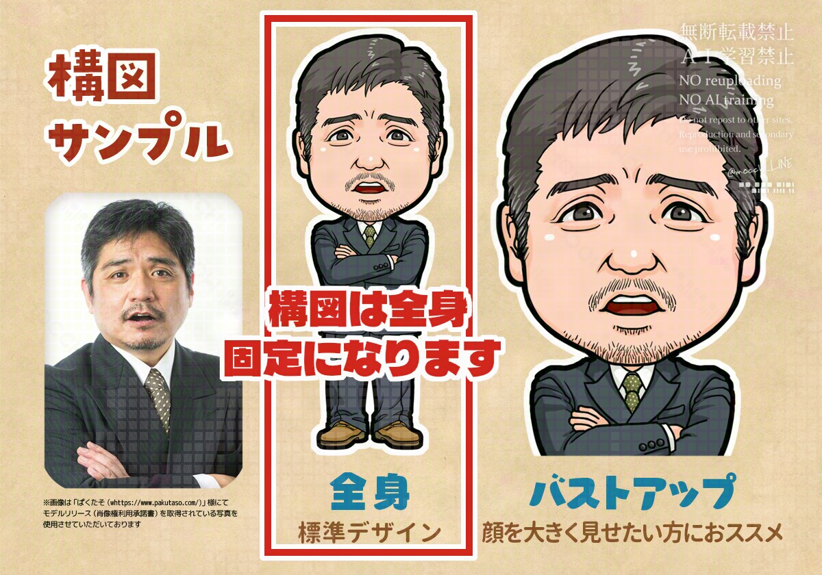 ポップで見やすい似顔絵カード用イラストを作成します プレゼントに最適！ご家庭のプリンターやコンビニで印刷可能です イメージ3