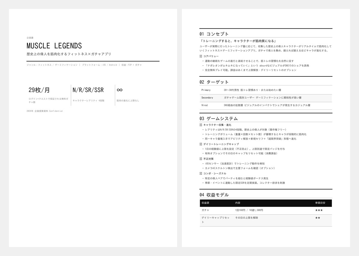 ゲーム・アプリの企画書を作成します AIで高速・ゲームアプリ企画書作成 イメージ3