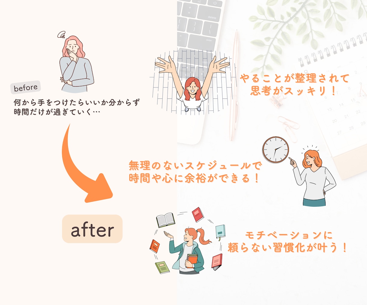 やりたいことを叶える「時間」を整えます 副業・資格取得・学習などを自分のペースで無理なく進めたい方へ イメージ2