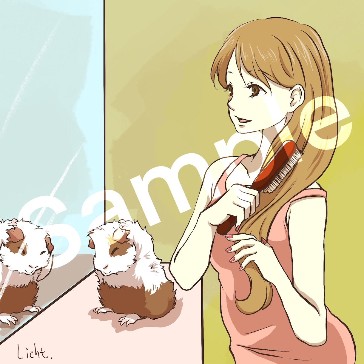 キレイ目!女性×ペットのイラスト作成します アイキャッチやヘッダーなどをキレイな女性とペットで彩ります！ イメージ5