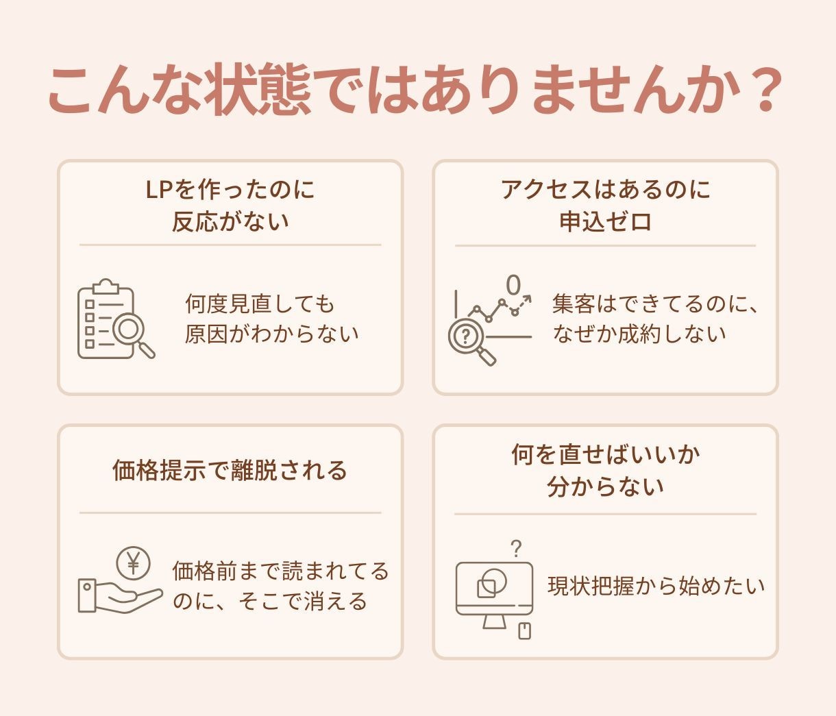 女性に売れるLPに変えます｜原因診断します 申込ゼロの原因→改善優先順位まで明確 イメージ2