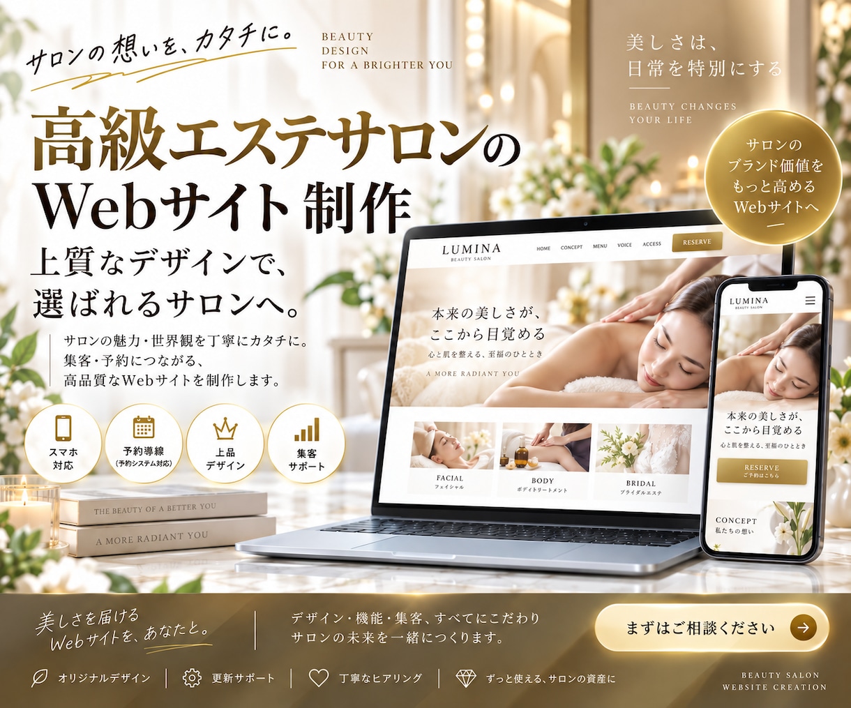 原稿丸投げOK｜店舗向けホームページを制作します 紹介・ギャラリー・問い合わせを1ページに｜修正3回無料 イメージ2