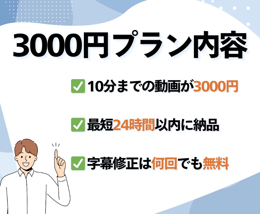 めんどくさい字幕作業を卒業できます 10分3000円～承っております イメージ3