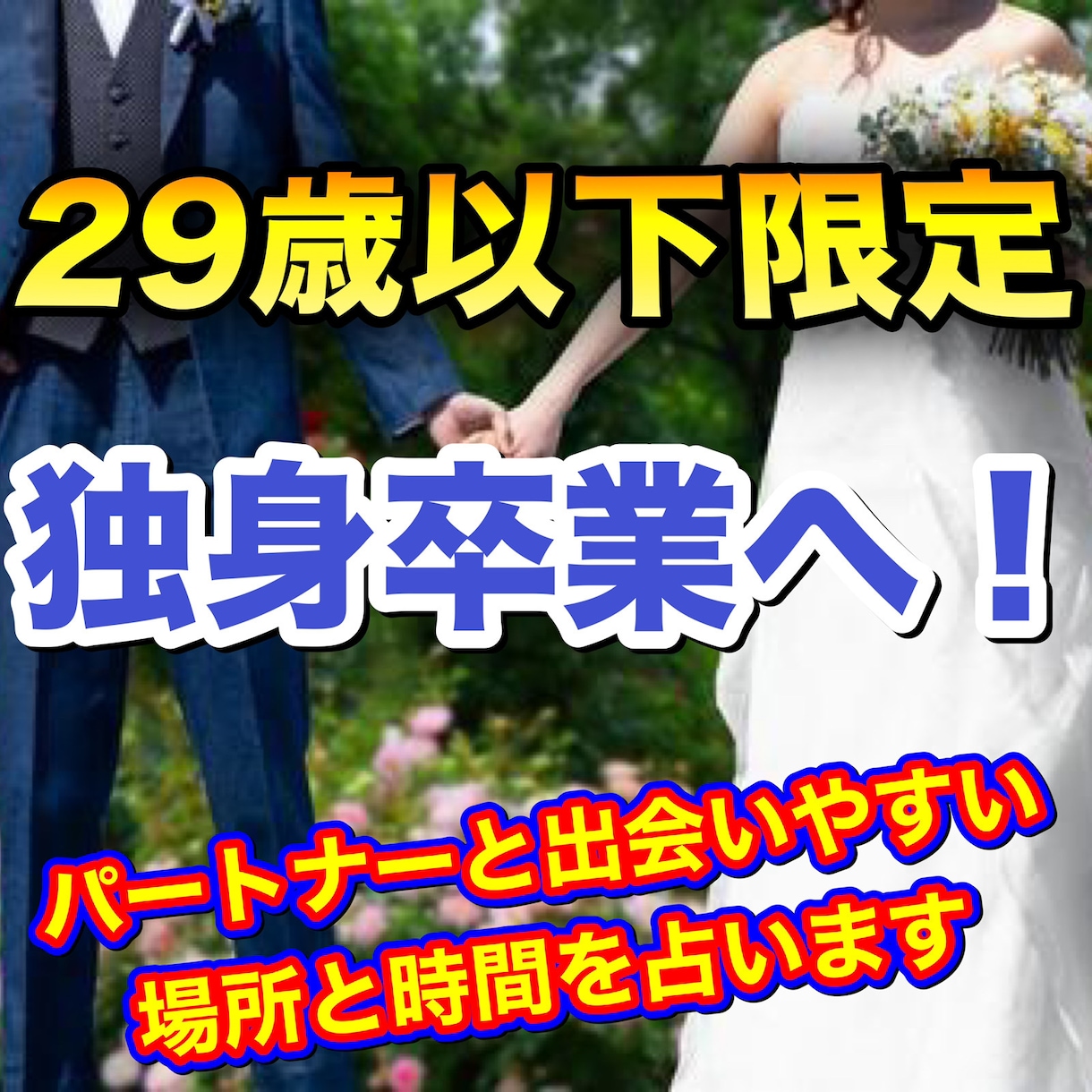 ２９歳以下限定：あなたの結婚相手候補を見つけます 出会いやすい場所や時間を徹底解説アドバイス付き イメージ1