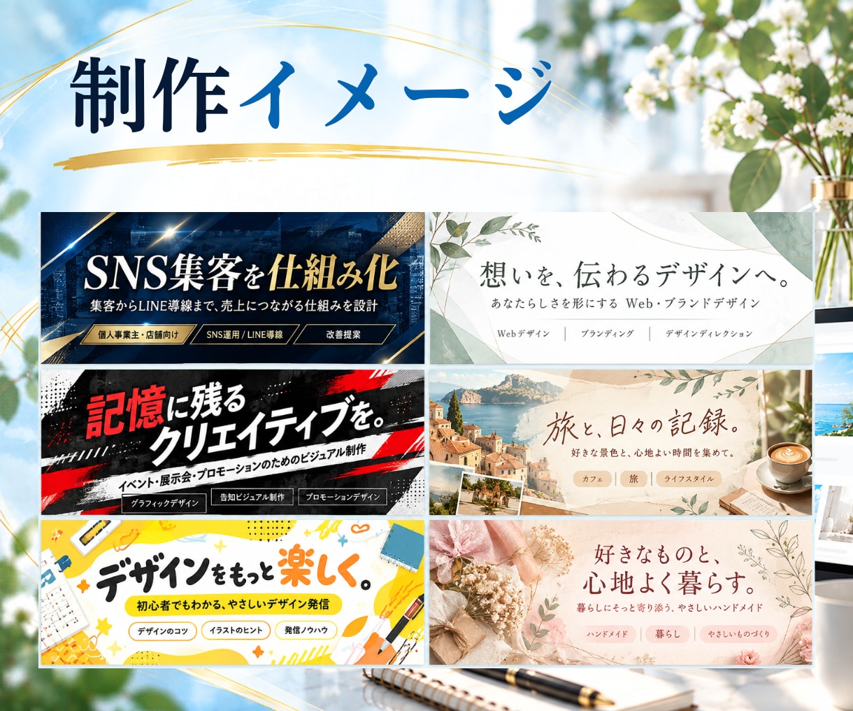 集客に繋がるブログ・X・noteヘッダー作ります バナー/店舗/サロン/教室/フリーランス/画像/デザイン イメージ6