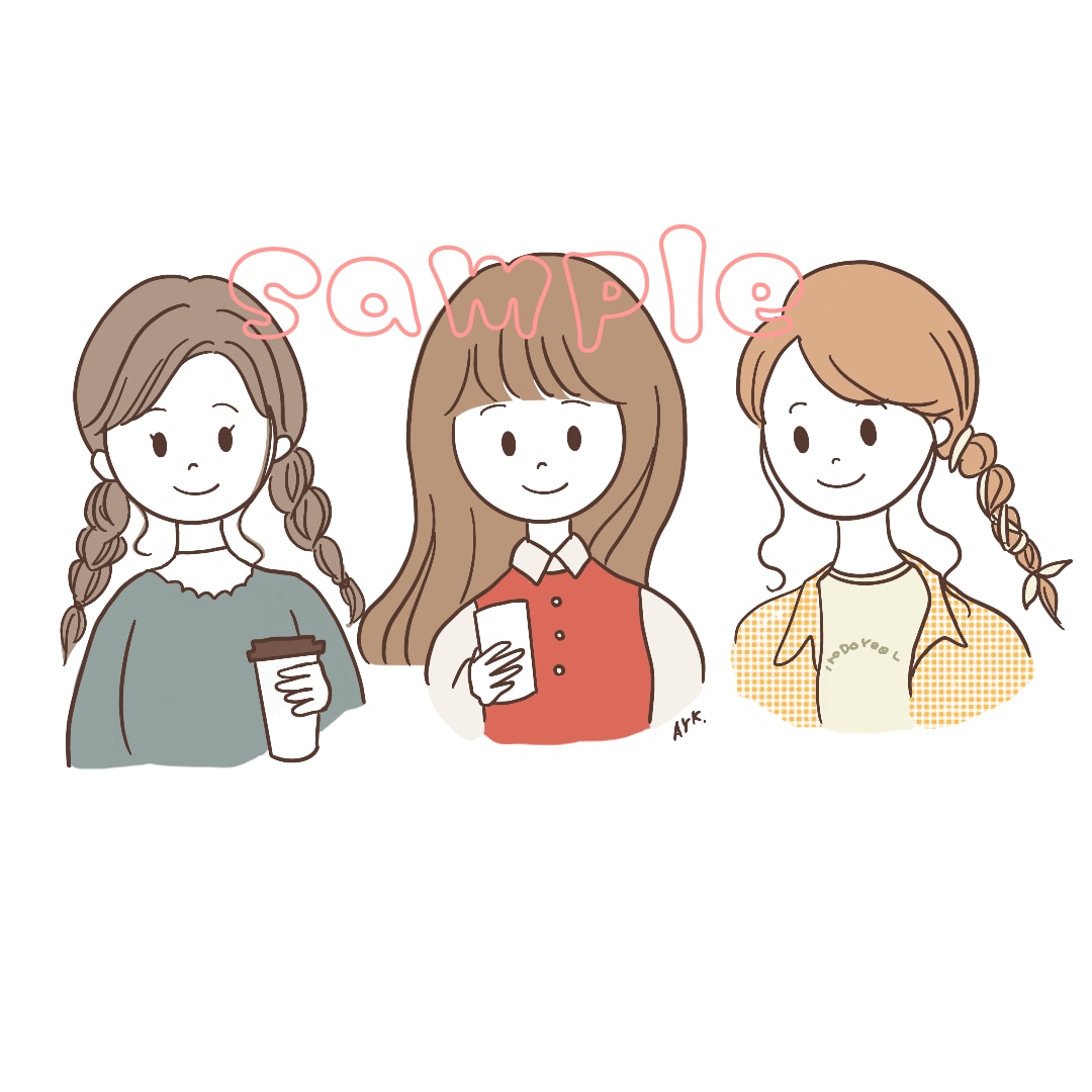 可愛いイラスト表情違い4点セット作成します SNSのアイコンや挿絵におすすめ！ イメージ2