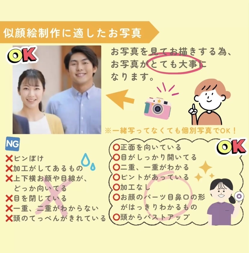 ありがとうが伝わる似顔絵をお描きします ご家族の想いを形にする、あたたかい似顔絵をお届けします♡ イメージ3