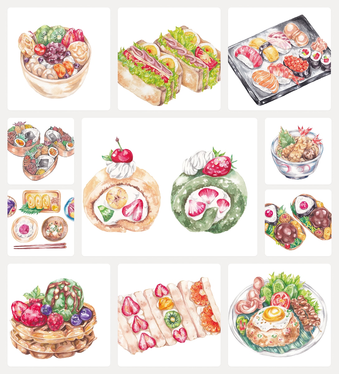 手描き水彩イラストを制作します グラフィック素材として使用可能な人間味と温かみのあるイラスト イメージ1