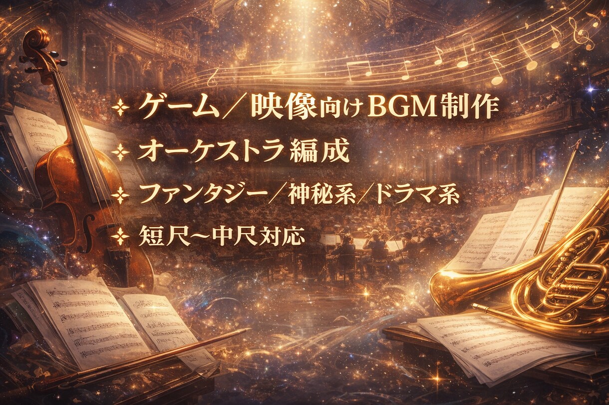 ゲーム・映像向けオーケストラBGM制作します 物語性と世界観を重視した本格オーケストラ音楽 イメージ2