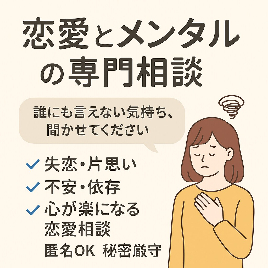 恋愛で落ちた自信を取り戻します 男の私だからできる“否定しない相談” イメージ2