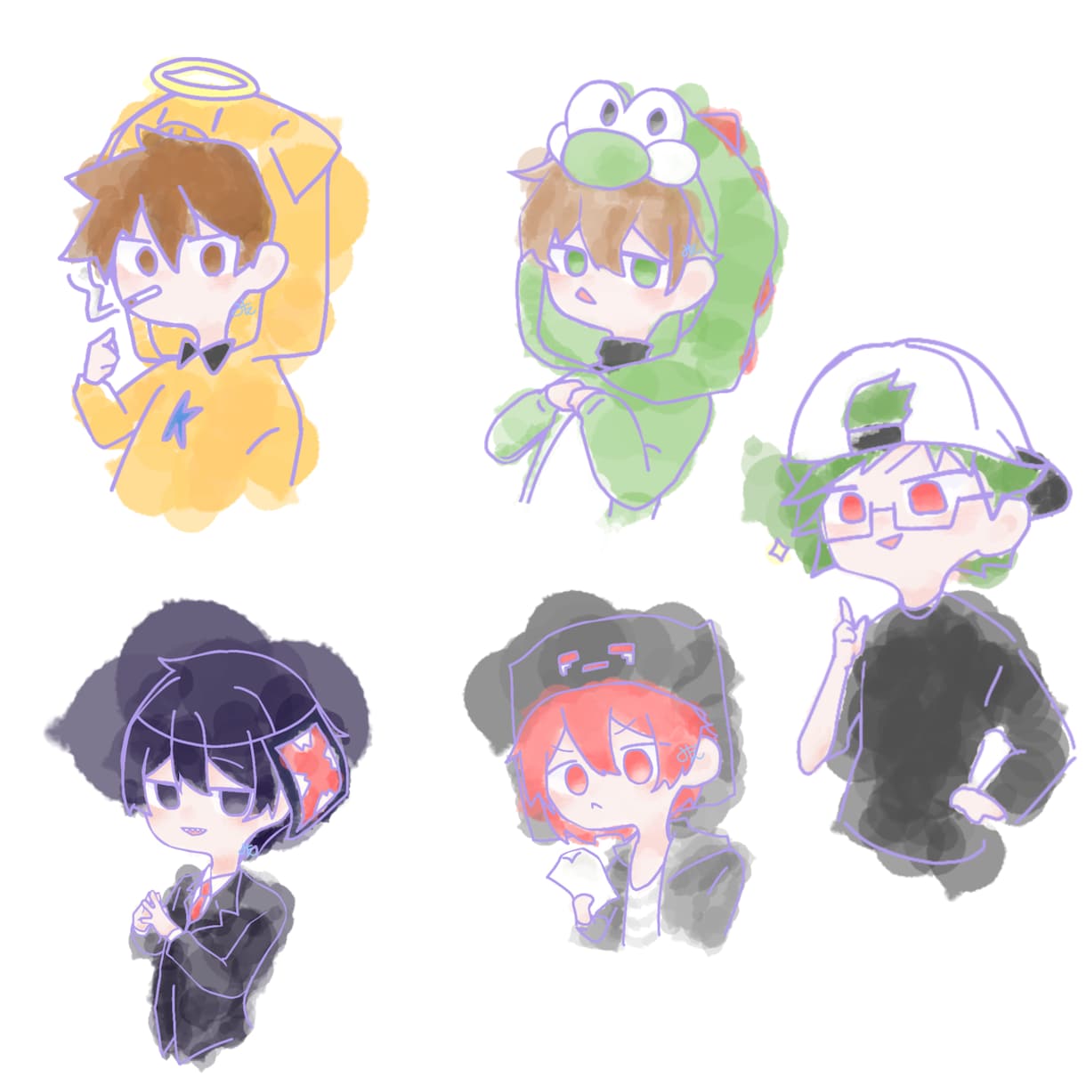 無制限で絵の具のようなゆるい絵を描きます 一枚絵/アイコン/歌ってみた/等の相談はお気軽にください イメージ5