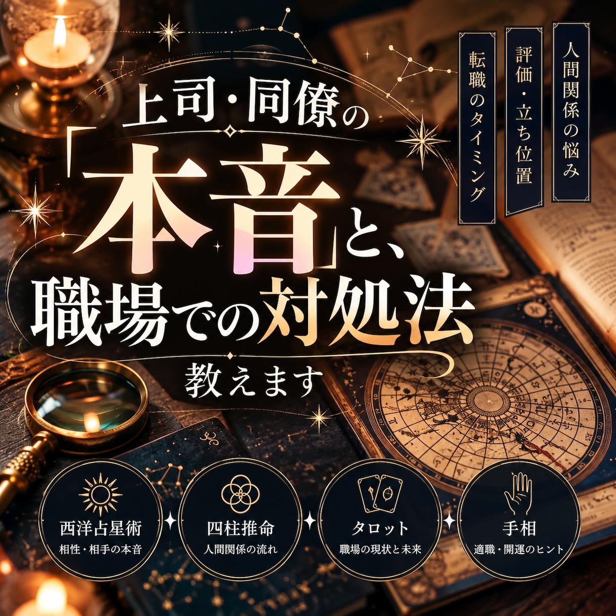 上司・同僚の「本音」と、職場での対処法教えます 期間限定で500円で鑑定を行っております イメージ1