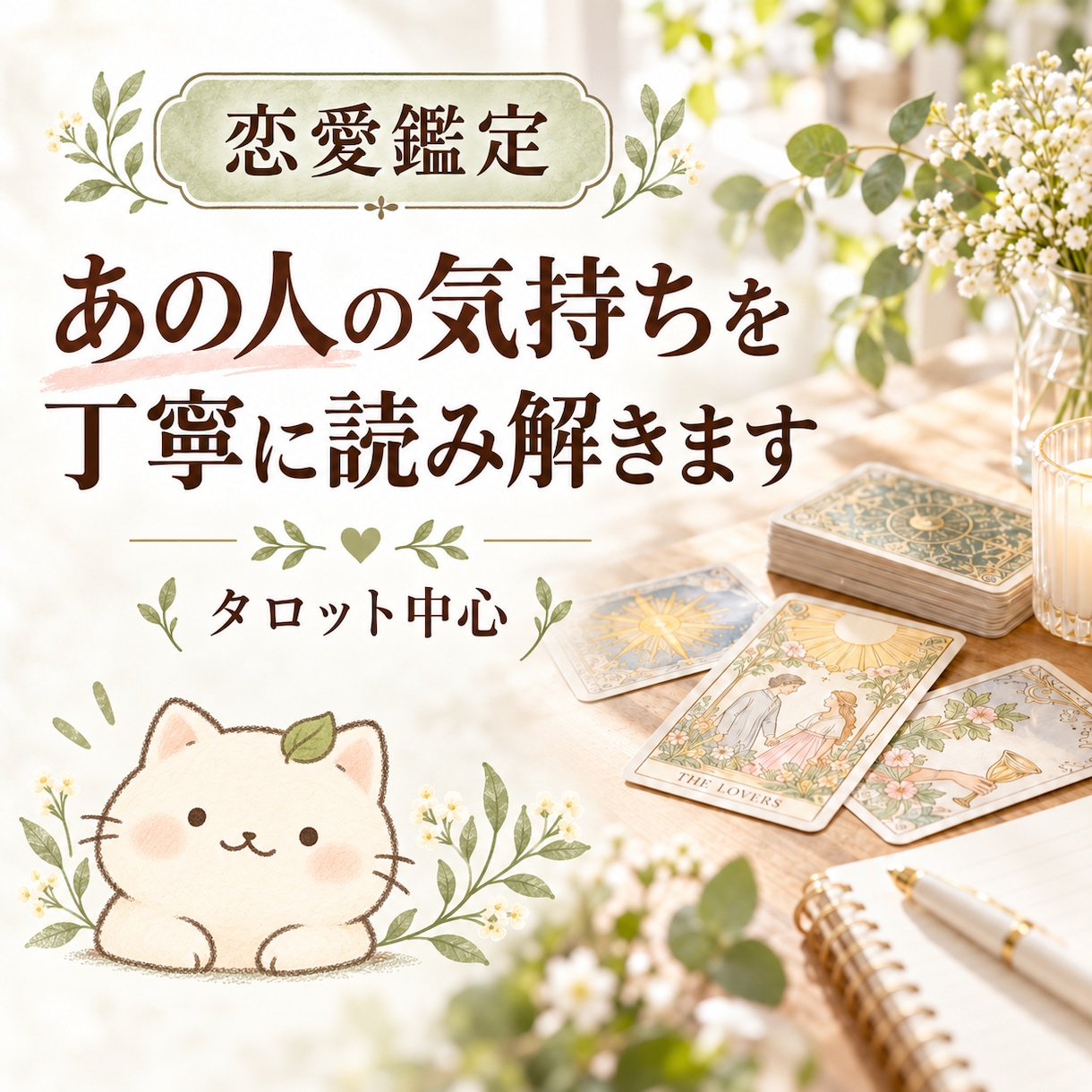 あの人の気持ちと今後をタロットで丁寧に読み解きます 相手の気持ち・二人の流れ・今できることまで丁寧に鑑定します イメージ1