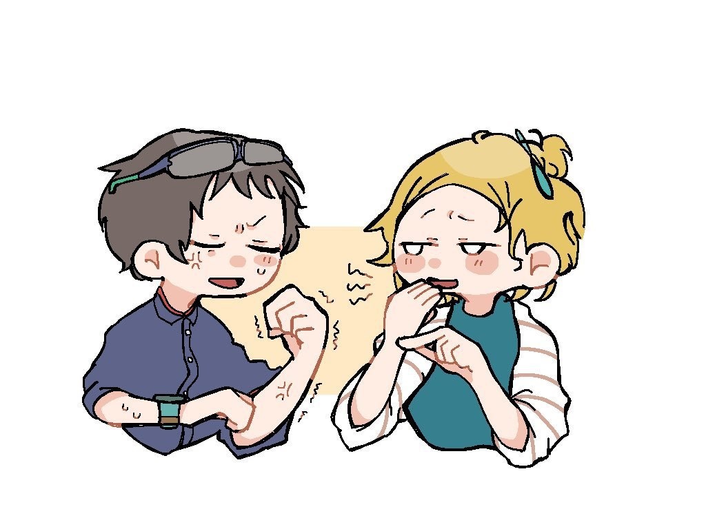 心が和むデフォルメ2人組のイラスト描きます 基本料金2000円 テンプレ以外のポーズ+500円 イメージ1