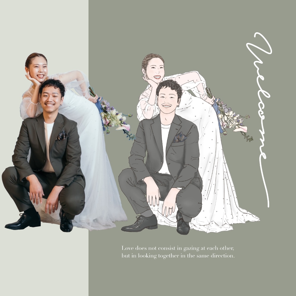 結婚式のウェルカムボード作成します ご本人そっくり & 美化して描きます♡ イメージ3