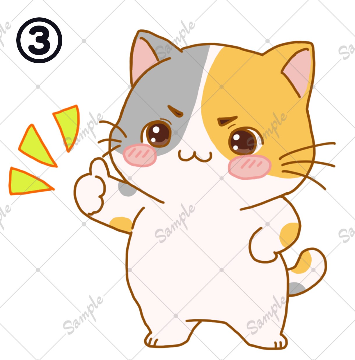 うちのこ（愛猫）をイラストにします 愛猫のお写真から丸っこかわいいイラストを描きます イメージ3