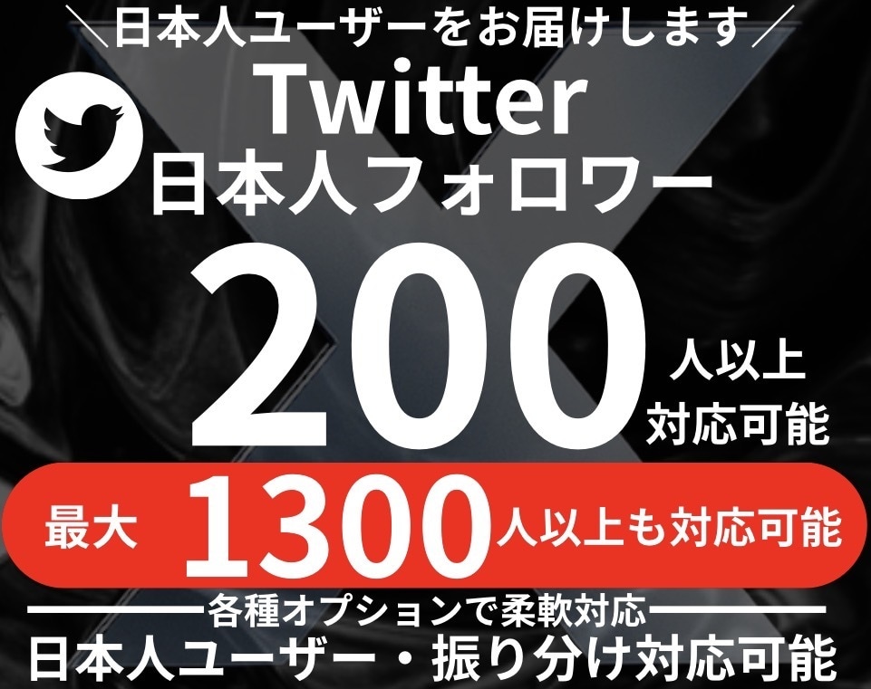 Twitter日本人フォロワー200人増やします 高品質な日本人のフォロワーによる認知拡大をサポートします イメージ1