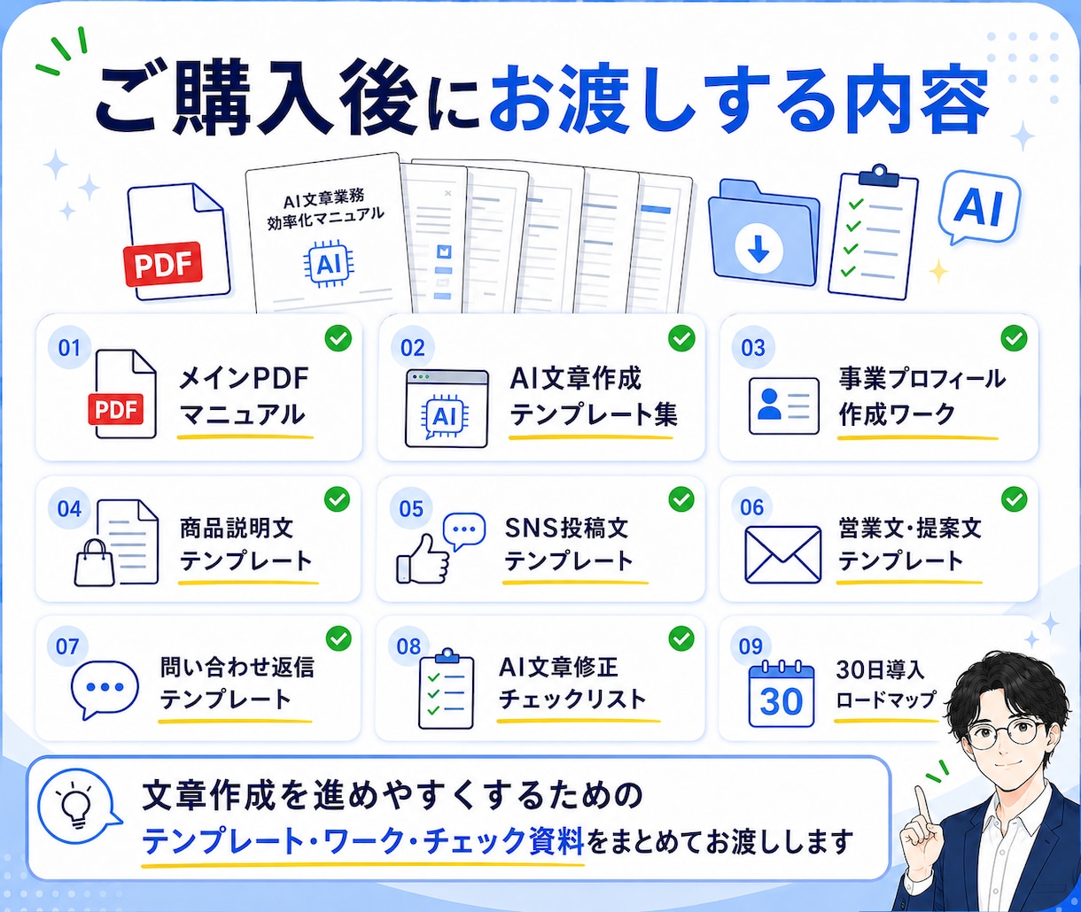 AIで文章効率化！時短マニュアルをお渡しします 【個人事業主向け】商品説明やSNS投稿を時短する実践PDF！ イメージ7