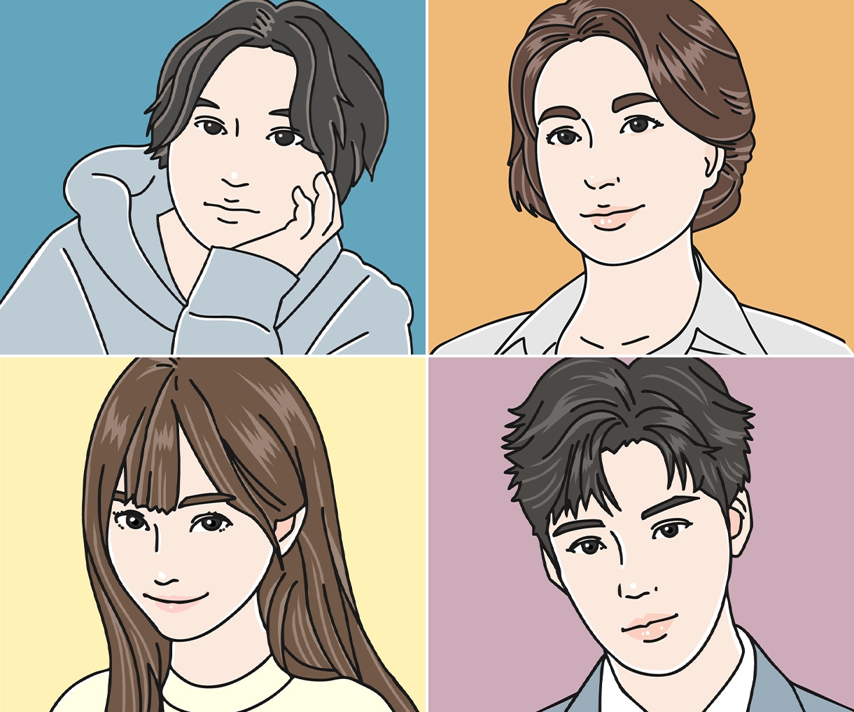 都会的でポップ！カジュアルな似顔絵を描きます SNSアイコンに最適！おしゃれな雰囲気で仕上げます イメージ1