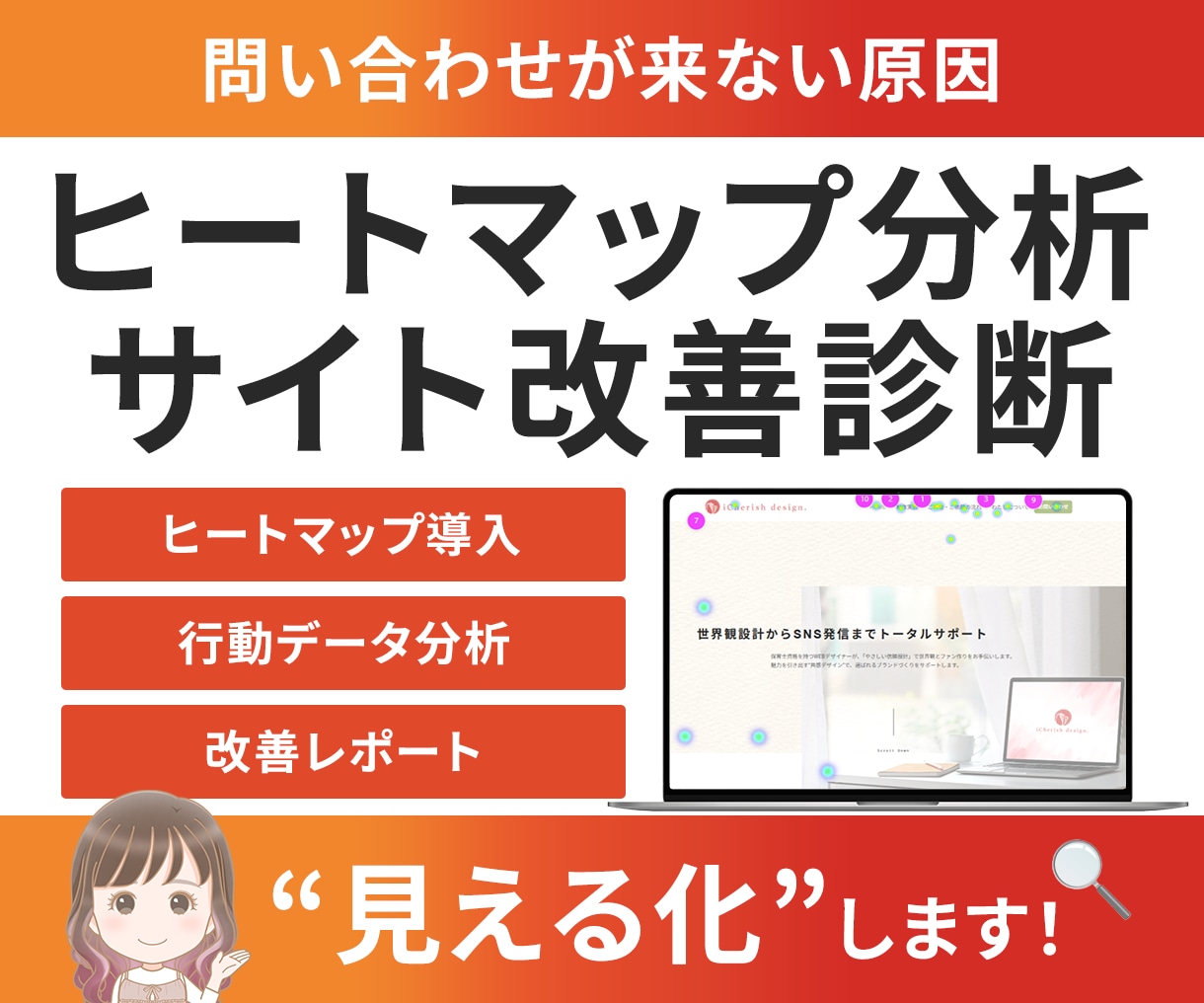 ヒートマップ分析でサイト改善診断します ユーザーの行動を可視化し改善レポート作成 イメージ1