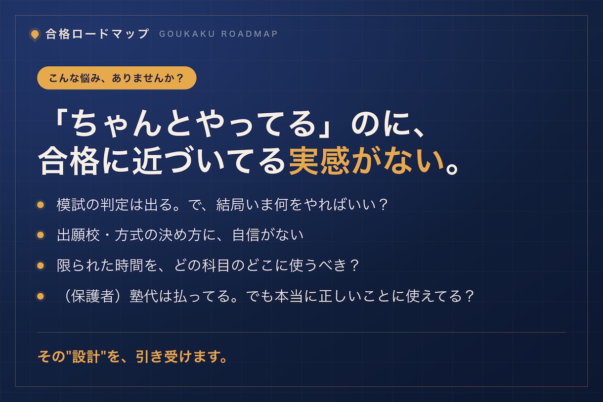 私大文系・理系の合格戦略を設計します 合格までの最短ルートを、今日やる1ページまで設計 イメージ2