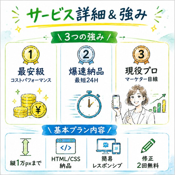 先着3名様！3000円でLP爆速コーディングします 【最短即日納品】デザイン完成後、すぐに広告を回したい方へ！ イメージ2