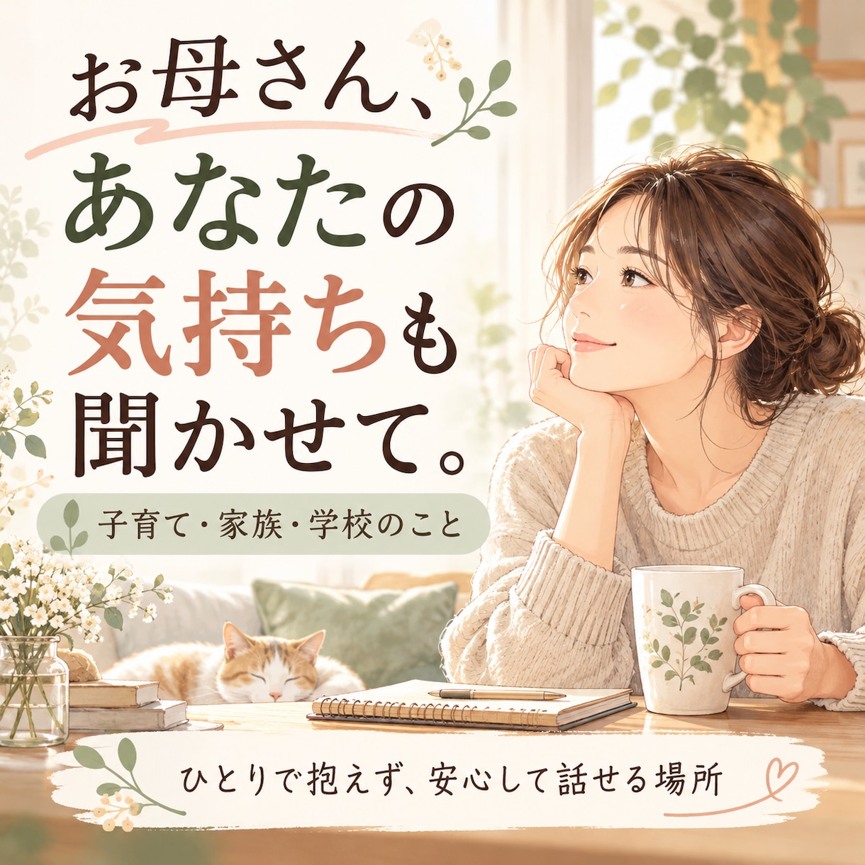 子育てや家族のことで悩むママのお話し聞きます 家族を優先してきたあなたの気持ちを大切に イメージ1