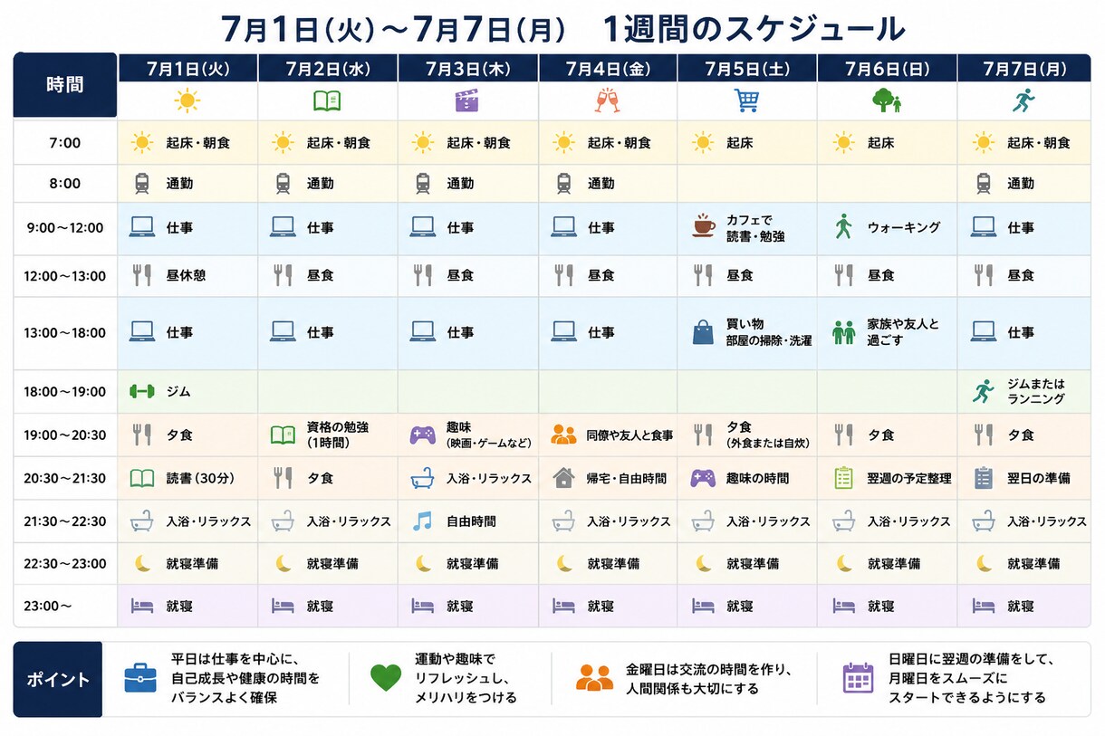 あなた専用のスケジュール表を作ります あなたの用事や仕事など詳しくスケジュール表を作ります イメージ2