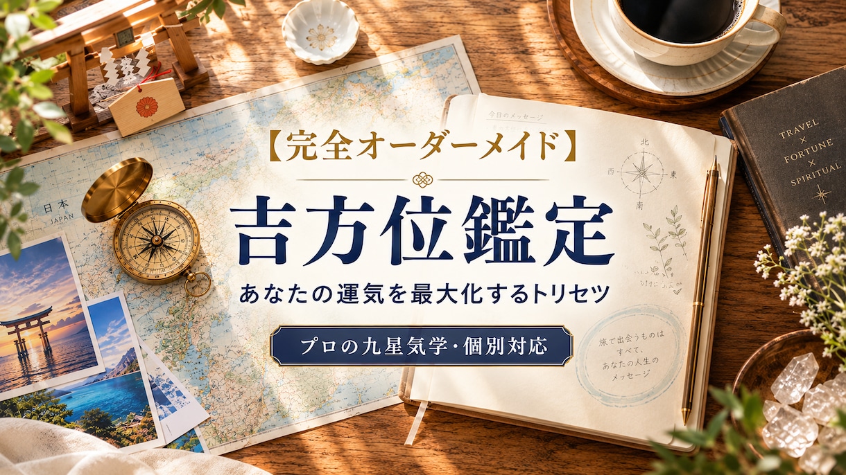 吉方位旅行で運気を最大化する個別鑑定書を作ります 人生を好転させる本格鑑定！現地で深める運気の取り込み方も解説 イメージ1