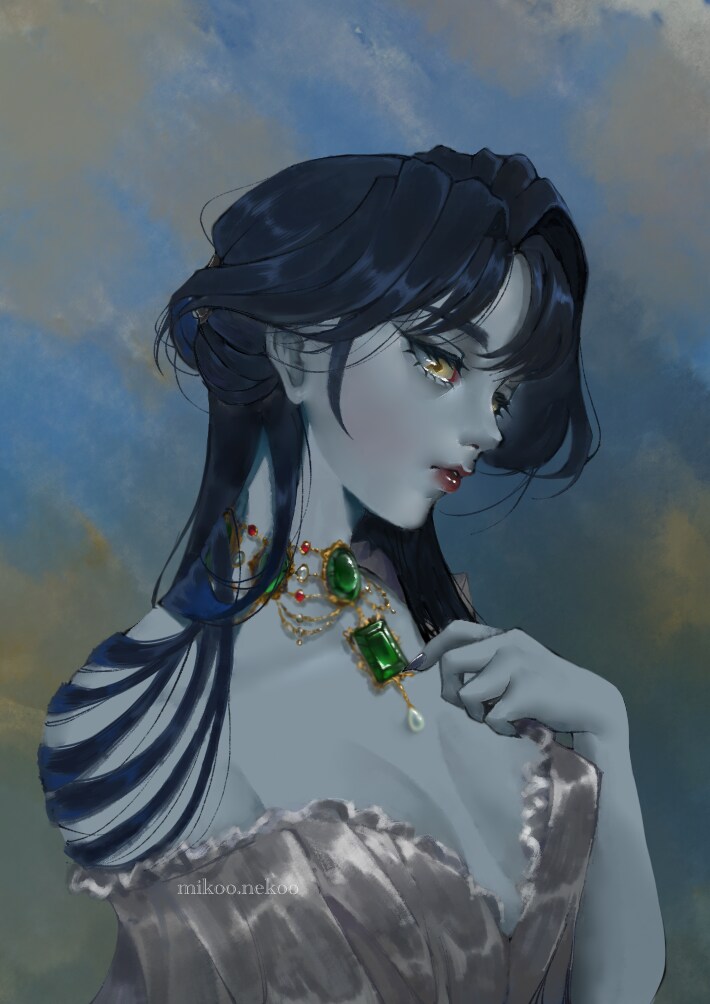最短3日/厚塗りイラスト制作/アイコン制作します 色気づく瞳と耽美な色気。あなたの「好き」を深みのある厚塗り イメージ8