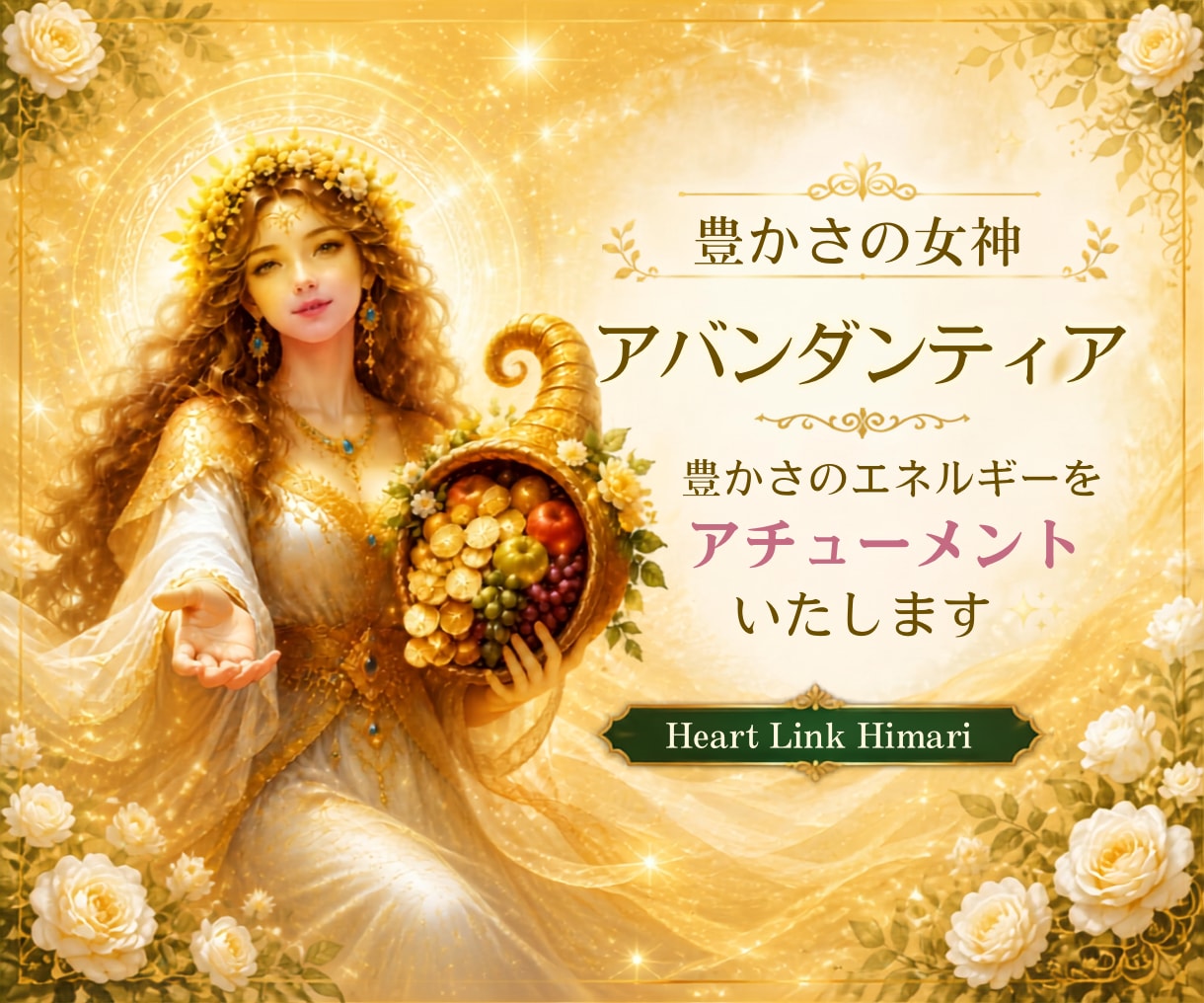 金運UP！アバンダンティアのエネルギーを伝授します 金運上昇と豊かさを受け取る女神のアチューメント イメージ1