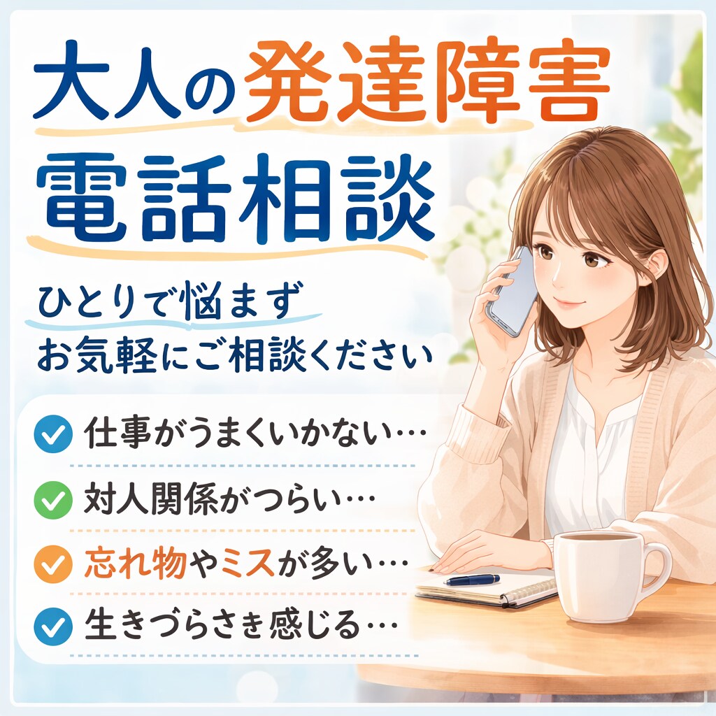 私って自閉症？ADHD？お話ききます 自分はもしかして大人の発達障害？気になる気持ち伺います。 イメージ1