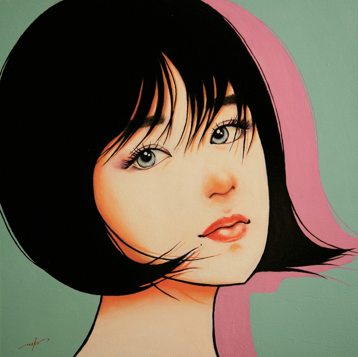 アナログ独特の現代アート的女の子イラストを描きます アナログ感のあるアイコンや似顔絵をご希望の方への特別版です イメージ6