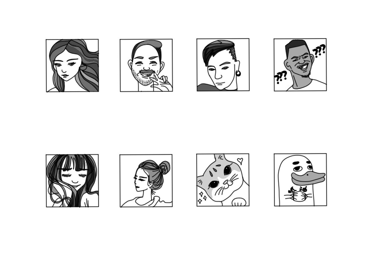 SNS向け個性的、独自の「私」を作成ます 手描き風デジタルイラストレーションを描きます。 イメージ4