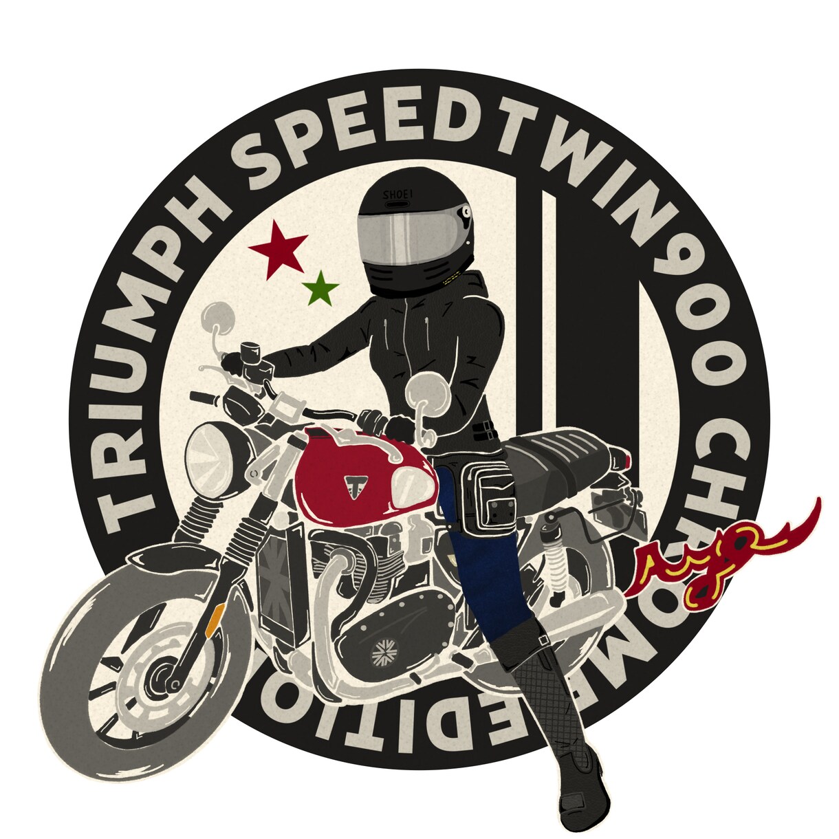 バイクステッカーやSNSアイコン用デザイン描きます 特徴を活かしたデザインであなたの愛車を愛を込めて描きます！ イメージ6