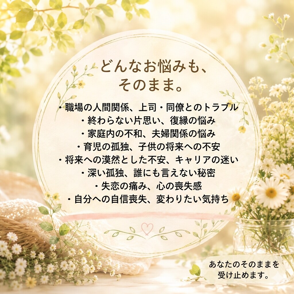今すぐ誰かに話したい！・優しく受け止めます どんな悩みも相談も否定しません！あなたの味方です✨ イメージ2