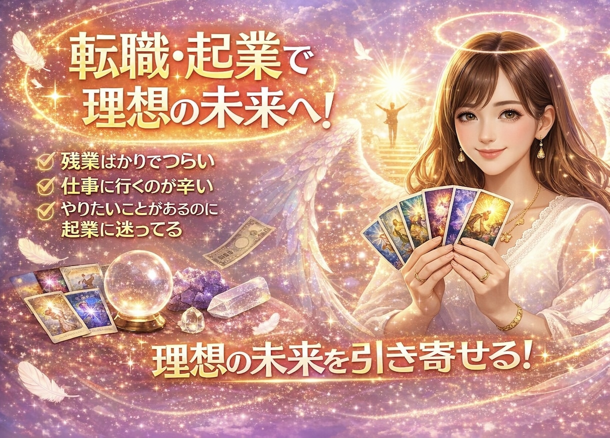 タロット&オラクルで高次元メッセージもらいます 転職/起業/退職/どっちの仕事がいいかわからない‼️などなど イメージ1