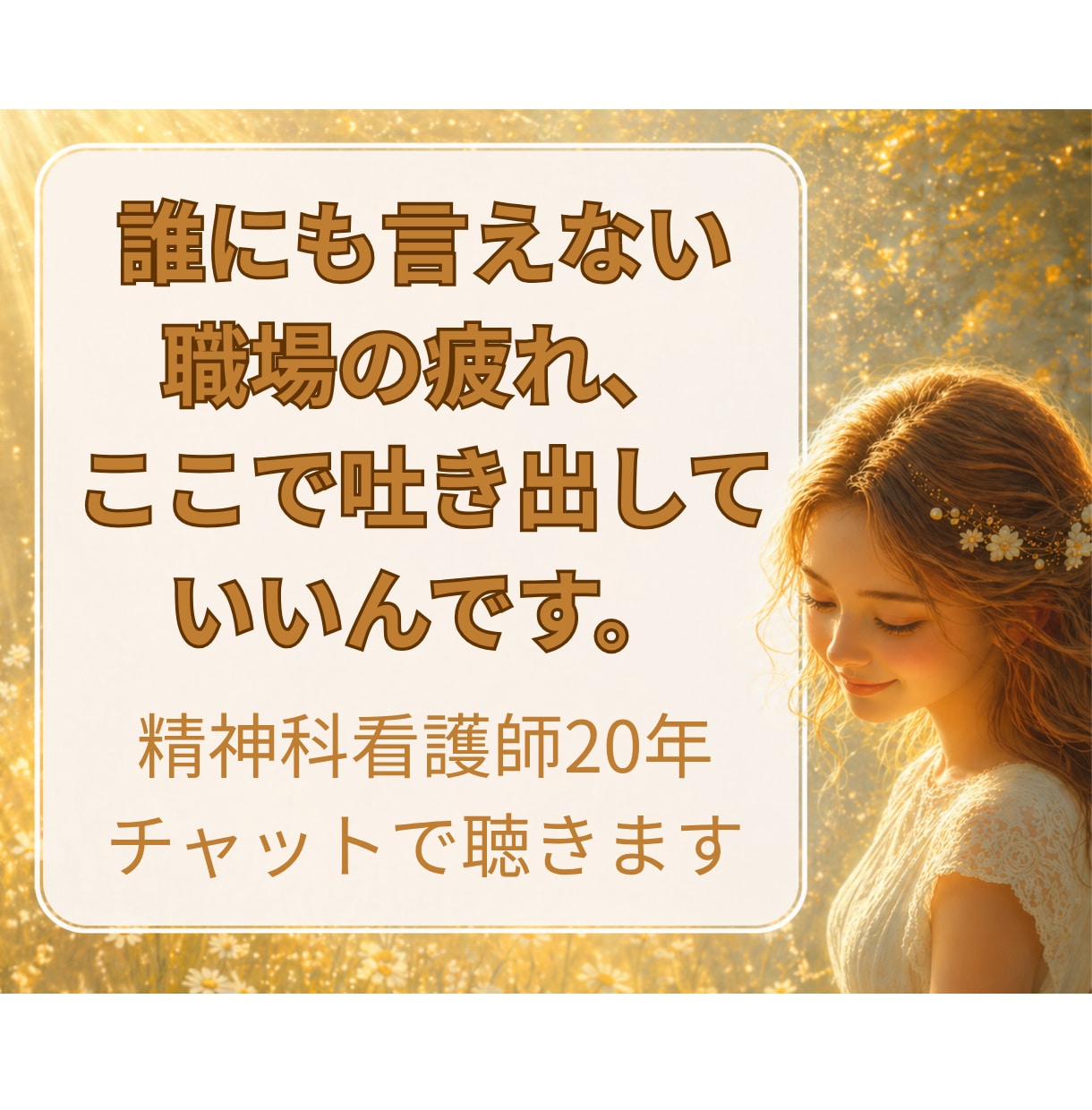 電話が苦手な方へ、文章で寄り添います 精神科看護師が24時間以内返信｜職場の人間関係の整理 イメージ1