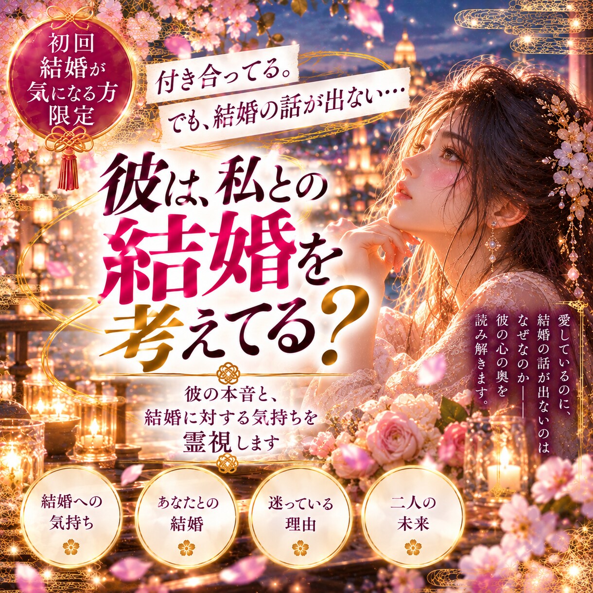 初回・結婚が気になる方限定！彼の本音を霊視します 私との結婚、考えてる？彼が描く二人の未来を読み解きます イメージ1