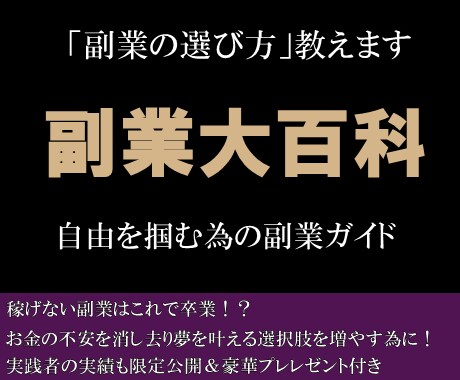夢を叶える選択肢を増やす為の副業の選び方を教えます 副業を始めた頃の私に伝えたい今だから言える大事なお話 イメージ1