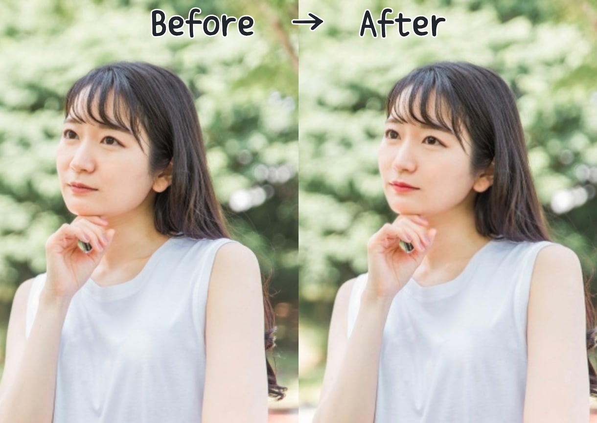 10枚まで何枚でも1,000円☆人物レタッチします ナチュラルに可愛く綺麗にをモットーにしています！ イメージ3