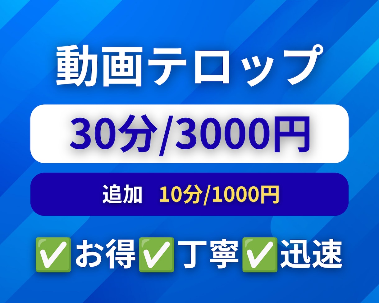 格安❗️動画にシンプルなテロップを挿入します ✅お得✅丁寧✅迅速　期待以上のサービスを提供します イメージ1