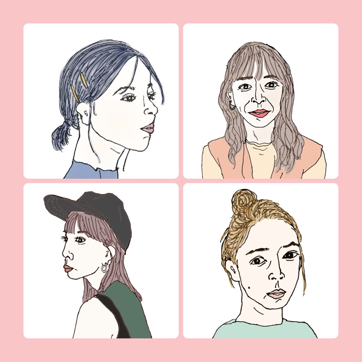 線画のシンプルな似顔絵・イラストをお書きします お洒落で少しクセのあるイラストを描きます。 イメージ3