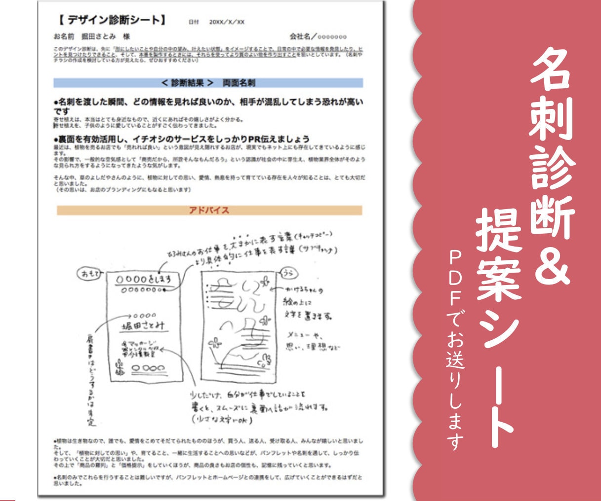 プロ診断★あなたの【名刺】改善アイデアを提案します プロのデザイナーによる「自己ブランディング」に最適な名刺案 イメージ2