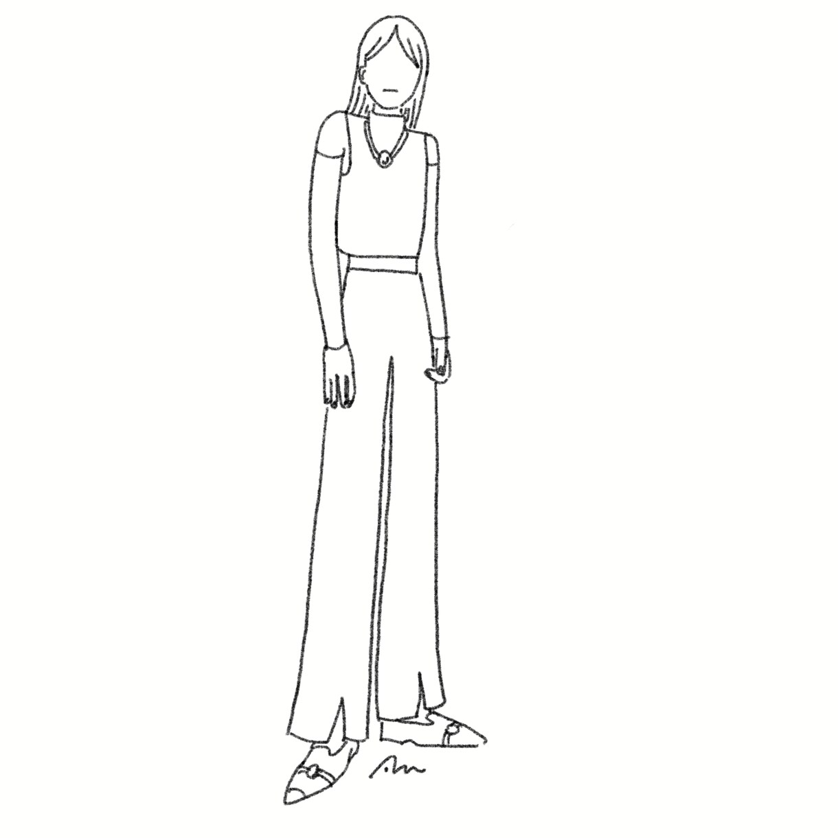 モノクロ顔なしの人物イラスト描きます ライフスタイルやファッションサイトのイラスト、プレゼントにも イメージ3