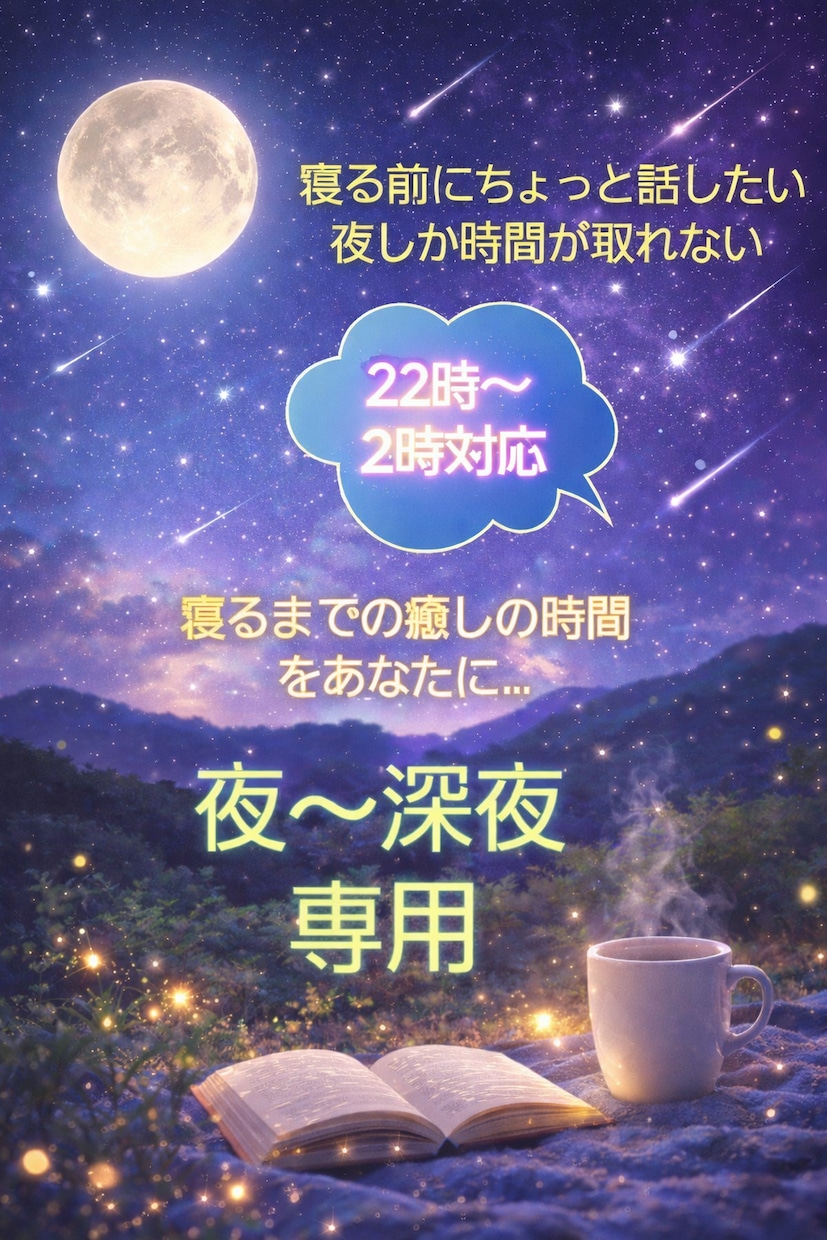 やり取り無制限❤癒しの時間届けます 寝る前のホッと一息しませんか？夜～深夜専用✨ イメージ1