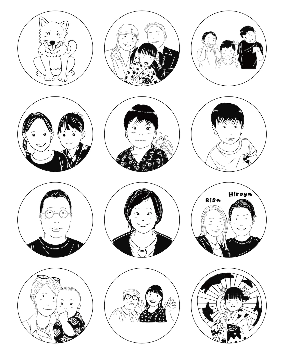 漫画アニメ風の似顔絵描きます 家族・ペットもOK!優しい似顔絵制作 イメージ2
